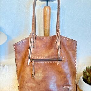 BED Stu Barry Brown Leather Tote Bag